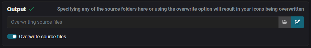 Overwrite source icons option